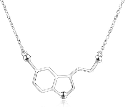 Layx Le Bonheur Neurotransmetteur Serotonine Molecule Collier Argent 925 Chaine Naturelle Fait Main Unique For Les Femmes Et Bijoux Filles Avec Boite Cadeau Amazon Fr Cuisine Maison