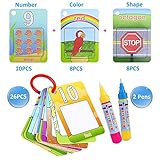 Chidren's Early Education Cognitive Cards,Reusable Water Reveal Word Card, Water Drawing Doodle Card Book, Word Flash Card, Water Painting Graffiti Book Card for Toddler (Digital)