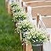 HOGADO Artificial Shrubs, 4pcs Fake Calla Lily Faux Plastic Greenery Plants Flower Arrangement for Home Kitchen Dining Room Hanging Planter Garden Cream
