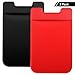 COCASES Phone Card Holder, Phone Pocket Stretchy Lycra Adhesive Card Holder for Credit Card & ID Stick On Smartphones, iPhones, Samsung Galaxy (2 Pcs Pack) (Black and Red)
