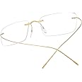 FONEX Titanium Glasses Frame,Rimless Frameless Optical Eyewear Eyeglasses for Men and Women F85634