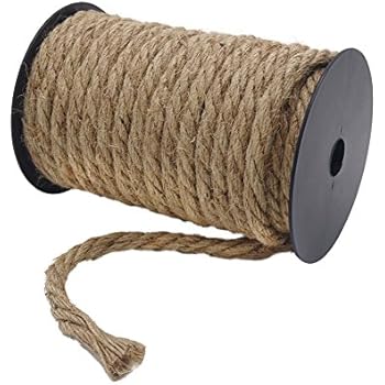 Tenn Well 50 Feet 10MM Natural Jute Rope, Heavy Duty Jute Twine for Gardening, Bundling, Decorating, DIY Crafts