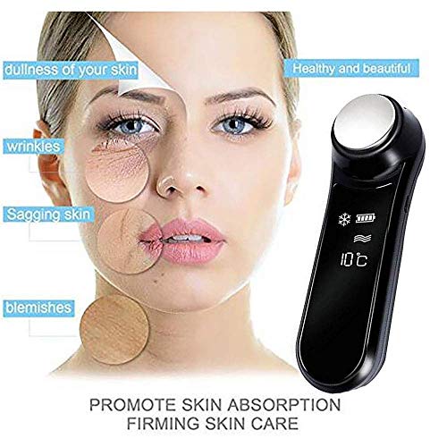 Portable Facial Massager,Firming Care Device,Hot and Cold Skin Care Device Hammer,Vibration Facial Beauty Instrument,Household Water Meter- USB Charge,White - Thumbnail 5