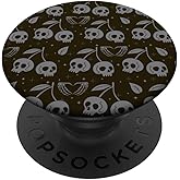 Gothic Cherry Skeleton Dark Whimsy Gray Black Aesthetic PopSockets Adhesive PopGrip