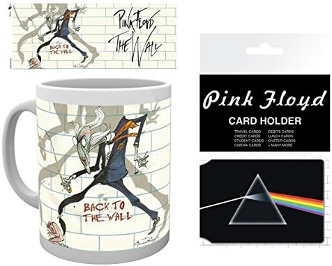 Set: Pink Floyd, Roger Waters The Wall, Back To The Wall Photo Coffee Mug (4x3 inches) And 1 Pink Floyd, Credit Card Holder Wallet For Fans Collectible (4x3 inches)