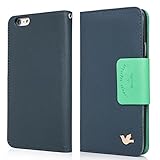 iPhone 6s Plus Case,[5.5inch],Wallet Case,Premium PU Leather&Soft TPU Back,Impact Resistant&Scratch-proof Credit Card Holder,Magnetic Flip Cover[Blue]