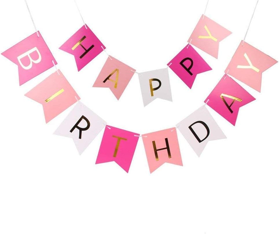 Pastel Hanging Letters Party Decoration Garland Happy Birthday Bunting Banner