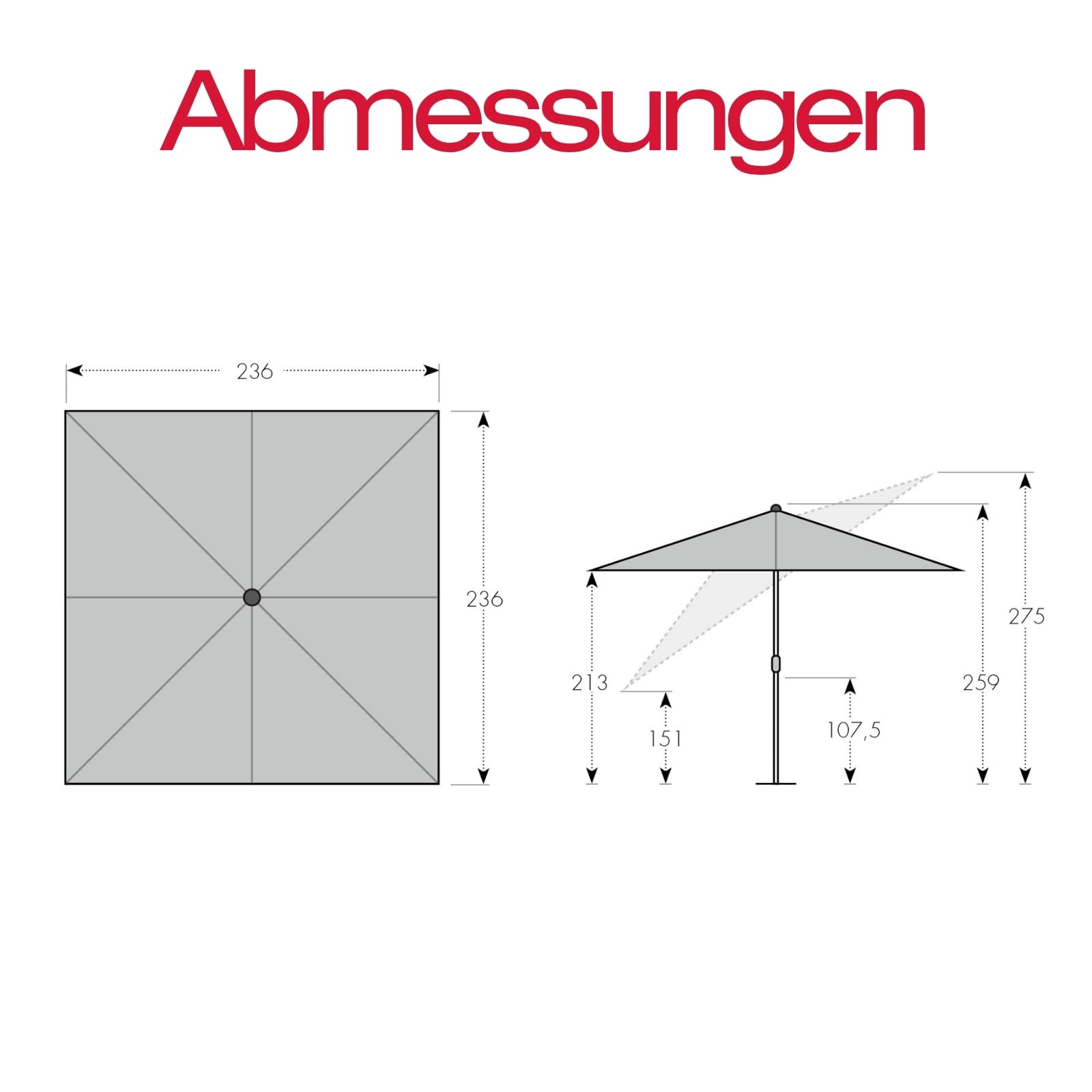 Knirps Automatic Sonnenschirm 240x240cm Dunkelgrau I innovativer UV-Schutz mit automatischem Öffnen & Schließen I stabiler Gartenschirm I Terrassenschirm kompakt I große Schirmfläche 5