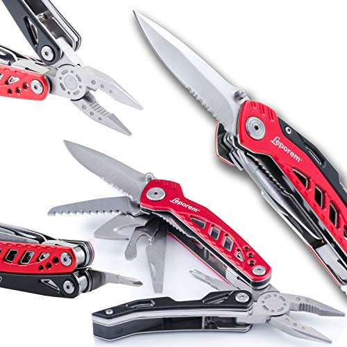 Multitool - Pocket Knife, 12 in 1 Multi Tool, Multifunction Utility Stainless Steel Super Tool Set, Folding Saw, Wire Cutter, Pliers, Multi Purpose Tools for Outdoor Activities, Survival, Camping