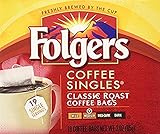 Folgers Classic Medium Roast Coffee Singles Serve Bags, 19 Count (Pack of 3)