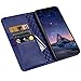 iPhone X Wallet Case ZOVER with Auto Sleep/Wake Function Genuine Leather Case Kickstand Feature Card Slots and Magnetic Closure for Apple Phone X Gift Box-Navy Blue