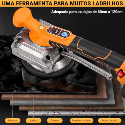 Maquina Assentar Pisos Porcelanatos Elétrica, Máquina para Assentar Pisos Cerâmic, Ventosa para Porcelanato, Ventosa a Vácuo, Até 80kg