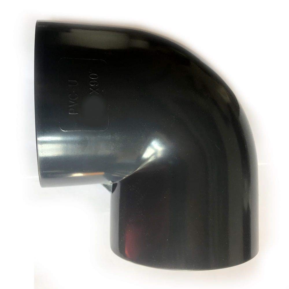 Adrenaline Fishing PVC U Elbow 63 mm Fitting Angle 90° Pressure Class PN 10 = 10 Bar According to DIN 8063 with 2 x Adhesive Sleeves for Koi Pond and Garden Pond