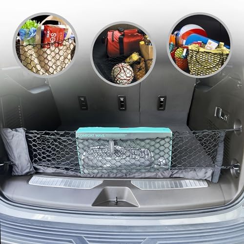 Envelope Style Trunk Mesh Cargo Net For GMC Yukon SLE SLT AT4 Denali 2021 2022 Car Accessories Premium Trunk Organizers And Storage Cargo Net For Suv Vehicle Carrier Organizer For Gmc Yukon B08rpb1w1w