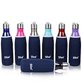 Sfee 17oz Double Wall Vacuum Insulated Stainless Steel Water Bottle Cup - Perfect Metal,Keep Hot Cool Leak Proof Camping Tennis Runner Bike Sports Water Bottles + Protective Carry Bag
