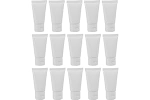 SEWACC 20PCS 30ML White PE Cosmetic Tube Bottles with Flip Cap, Squeeze Emulsion Makeup Dispensers for