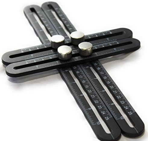 Stradford Multi Angle Measuring Ruler, Premium Aluminum Alloy Angle Izer Template Tool for Cutting Stone, Laying Floors, Hanging Tile and More