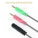 MillSO Headset Adapter 3.3 Feet 3.5mm Audio Jack Y Cable Headphone Adapter 1x 3.5mm Female to 2X 3.5mm Male Headset Adapter for Double-Jacks PC
