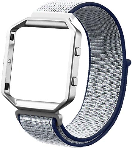 Dizywiee For Fitbit Blaze Nylon Bands with Metal Frame, Breathable Nylon Loop Replacement Bands for Fitbit Blaze Smart Fitness Watch