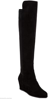 black suede stretch boots