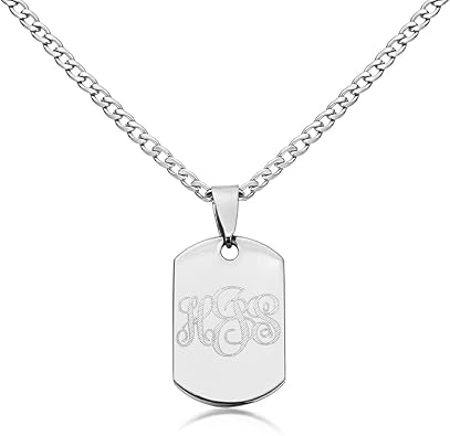 monogram dog tag