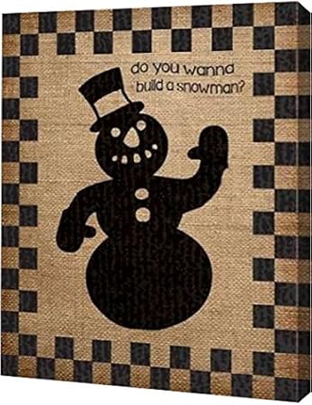 Printart Gw Pod 23 Mh Rc 192b 24x30 Burlap Christmas Snowman By Melody Hogan Gallery Wrapped Giclee Canvas Art Print 24 X 30 Amazon In Home Kitchen
