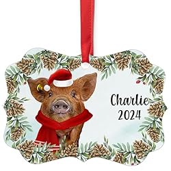Ginger Kunekune Pig Christmas Ornament 2024
