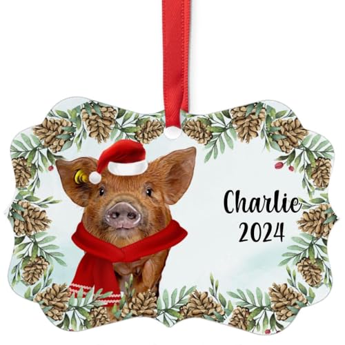Ginger Kunekune Pig Christmas Ornament 2024