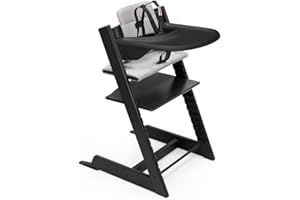 Stokke Tripp Trapp High Chair2 with Cushion and Table Tray - Black with Black Tray