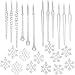 Youseexmas Icicles Glass Snowflake Christmas Ornaments pack of 24 (12pcs icicles 12pcs snowflakes)