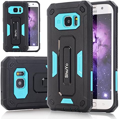Galaxy S7 Edge Case, ShuYo [Jazz Series] Hard Plastic Shell with Soft Rubber Heavy Duty Dual Layer Hybrid Armor Defender Bumper Shockproof Cover For Samsung Galaxy S7 Edge - Blue