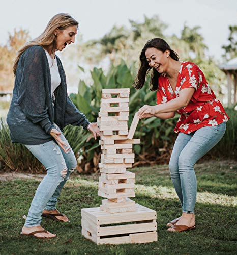 Splinter Woodworking Co. Giant Tower Game | 60 Large Blocks | Storage Crate / Outdoor Game Table | S - //medicalbooks.filipinodoctors.org