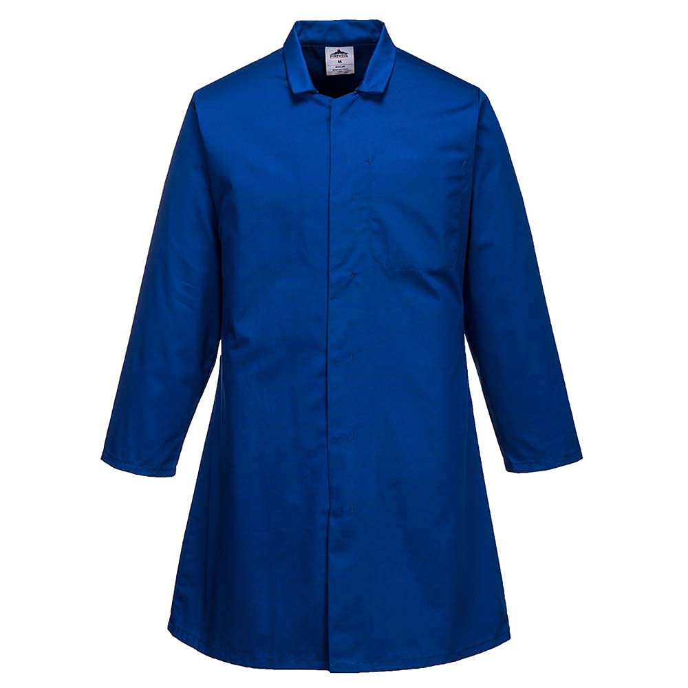 Portwest Men’s Food Coat, One Pocket, Size: XL, Colour: Royal Blue, 2202RBRXL
