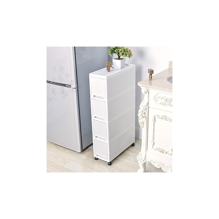 Shozafia Narrow Slim Rolling Storage Cart and Organizer, 7.1 inches