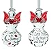 I Love You to the Moon and Back - Set of 2 Angel Ornaments with Red Hearts and Wings - I Luv You Gift