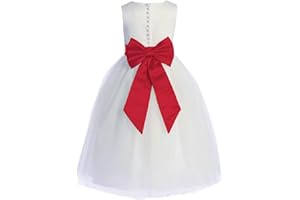 Pink Princess Flower Girl Sash for Weddings - Detachable Bow for Dress - Waist Satin Belt - Cintas para Vestidos Elegantes