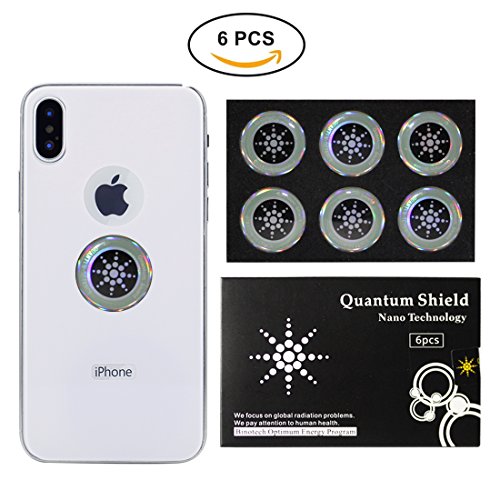 EMF Protection Shield Sticker Silver (6pc), Radiation Blocker for - Cell Phone/Laptop/Computer/Tablet/Wifi/Router/iPad - Radiation Protection For The Whole Family