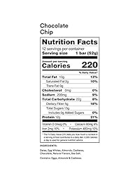 RXBAR - Barra de proteínas de alimentos completa, chip de chocolate, 4 bares