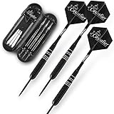 22/24 Gram Professional Steel Tip Darts Set with 2BA Aluminum Shafts and Good Flights Professional Metal Dart Tips Set