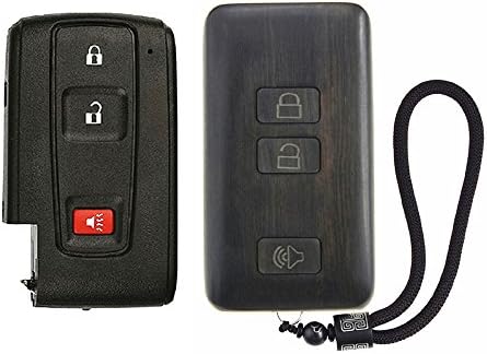 SHIKELANG Keyless Entry Remote Control Refit Rosewood Car Key Fob Shell Replacement for 2004-2009 Toyota Prius (Circuit Board & Battery Excluded)
