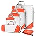 Gonex Compression Packing Cubes Mesh Organizers L+M+S+XS+Slim+Laundry Bag Tangerine