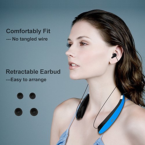 Bluetooth Headset, Bluetooth Headphones SX991-LBell Wireless Neckband Design with Foldable Retractable Headset for iPhone X/ 8/ 7 Plus Samsung Galaxy S8 Note 8 and Other Bluetooth Enabled Devices