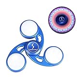 Fantastic Zone LED Fidget Hand Spinner Made of Aluminum Alloy Tri Spinner Toy Shining When Spinning Anxiety Toy Helps Focus For Kids And Adults Stress Reducer