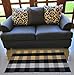 Cotton Buffalo Plaid Rugs Black and White Checkered Rug Welcome Door Mat (23.6