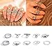 Edtoy Vintage Silvery Boho Women Arrow Moon Midi Finger Knuckle Rings 10Pcs