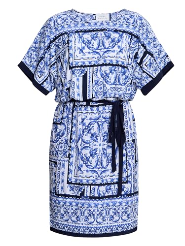 Gina Bacconi Women's Belted Shift Dress Cocktail, Blue, 12