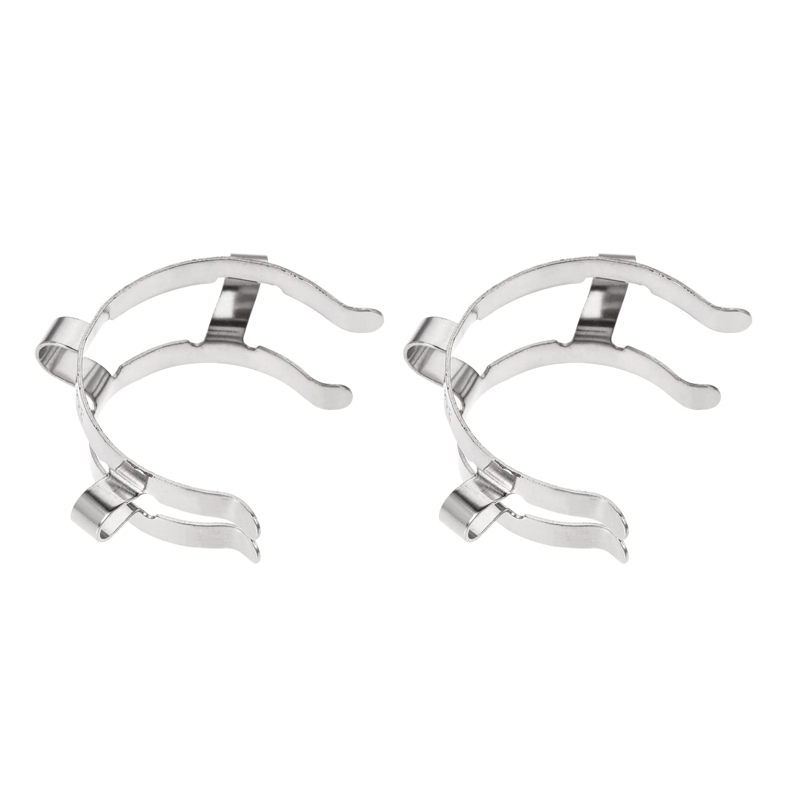 YOKIVE 2 Pcs Joint Clip, Lab Metal Mounting Clips | Fixing Glass Instruments, Great for 28mm or 34mm Glass Taper Joint Laboratory Connector (Silver)