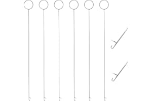 BREMOROU 6 Pcs Bead Latch Hook Loop Turner Tool for Silicone Beads Needle Hooks with Latch Snag Repair Tools Sewing Loops Turner Hook for Fabric Belts Strips Tube Straps DIY Accessories