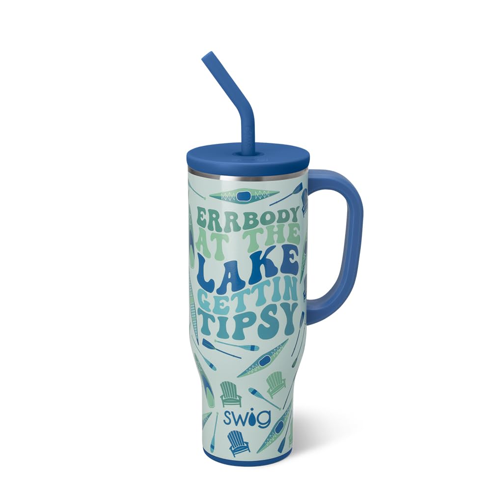 Swig Life 30oz Mega Mug, 30oz Tumbler with Handle and Straw, Large Insulated Tumblers, Cup Holder Friendly Travel Mug, Stainless Steel 30 oz Tumbler, Reusable Insulated Water Bottle (Errbody Lake) Image Swig Life 30oz Mega Mug, 30oz Tumbler with Handle and Straw, Large Insulated Tumblers, Cup Holder Friendly Travel Mug, Stainless Steel 30 oz Tumbler, Reusable Insulated Water Bottle (Errbody Lake) Image
