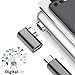 Magnetic USB C Adapter, DISDIM Magnetic Fast Charging [Support 4.3A＋Right Angled] USB Type C to USB C Charger Connection Converter for MacBook Pro/Chromebook Pixel/Samsung S8 and Other USB-C Devices
